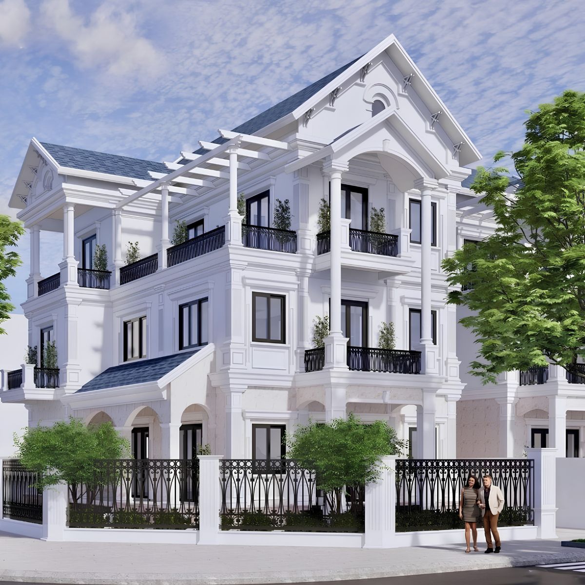 Mẫu thiết kế nhà mái Thái gồm 5 phòng ngủ trở lên đảm bảo không gian sinh hoạt chung và riêng rõ ràng cho gia đình đông người (Ảnh: Sưu tầm)