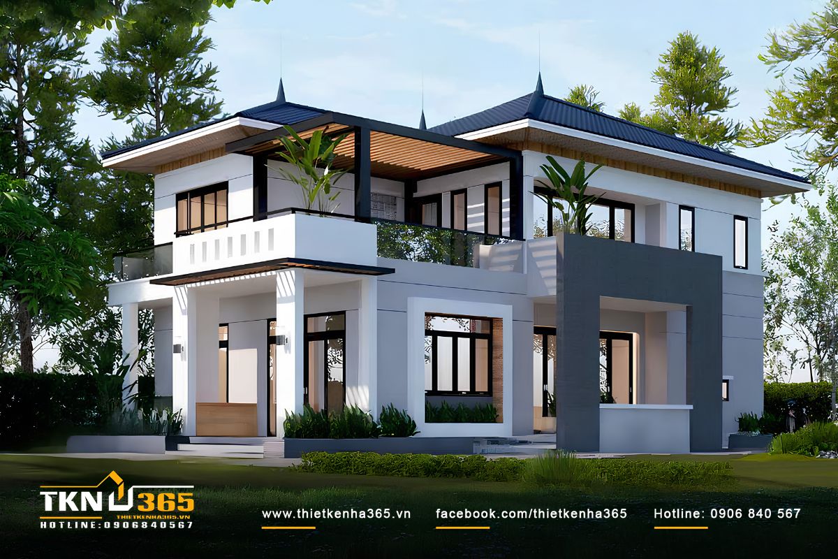 10+ Mẫu Thiết Kế Nhà Sân Vườn Đẹp, Hiện Đại Và Đáng Xây Nhất 6 Mẫu nhà sân vườn mái Nhật 1 trệt 1 lầu cân bằng giữa không gian sinh hoạt chung và riêng