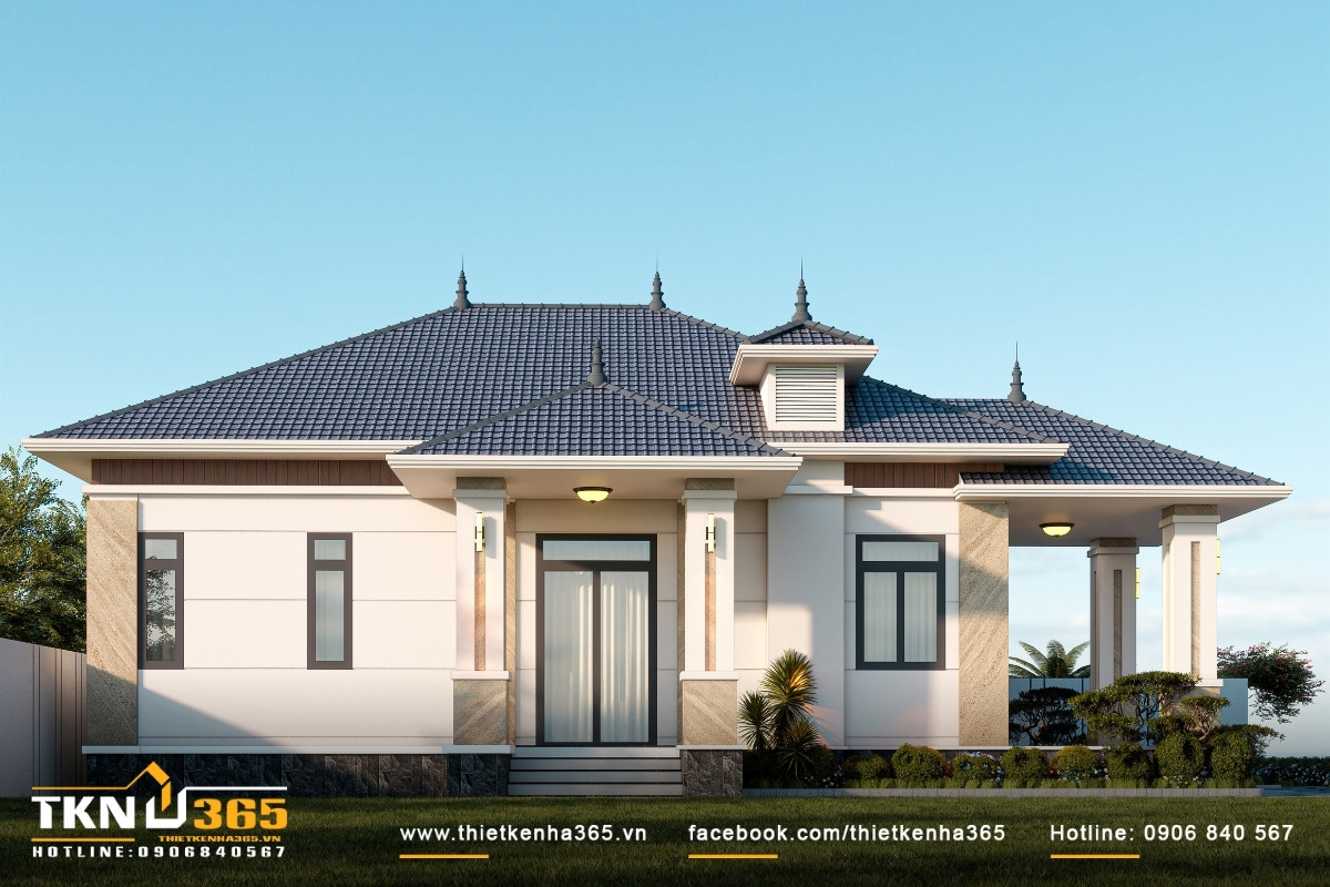 nhà 1 tầng mái dốc 9x12m ở Long An