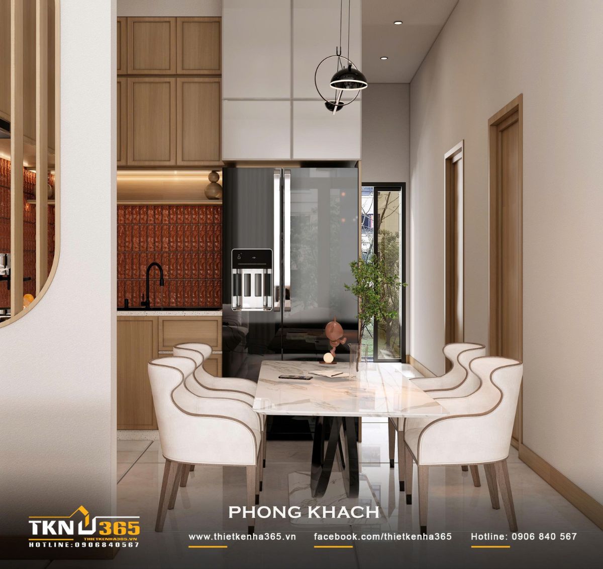 Nhà phố 2 tầng 6x10m ở Bình Dương gom những điều thân thuộc vào một mái nhà 13 Việc bố trí phòng khách - bếp - ăn liền mạch giúp các thành viên trong gia đình dễ dàng tương tác với nhau mọi lúc mọi nơi