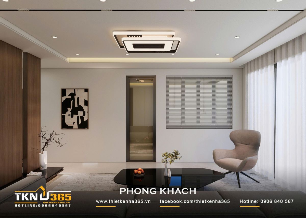 Phòng khách ưu tiên khoảng trống và ánh sáng tự nhiên để duy trì cảm giác rộng rãi, thoáng đãng