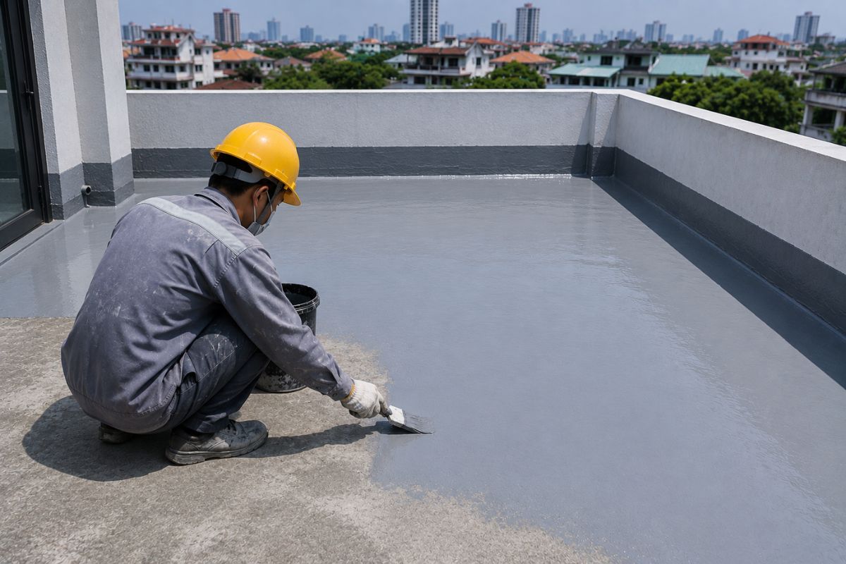 Chống thấm sân thượng hiệu quả cần xử lý đúng nguyên nhân thay vì chỉ phủ thêm vật liệu lên bề mặt đã hư hỏng (Ảnh: Sưu tầm)