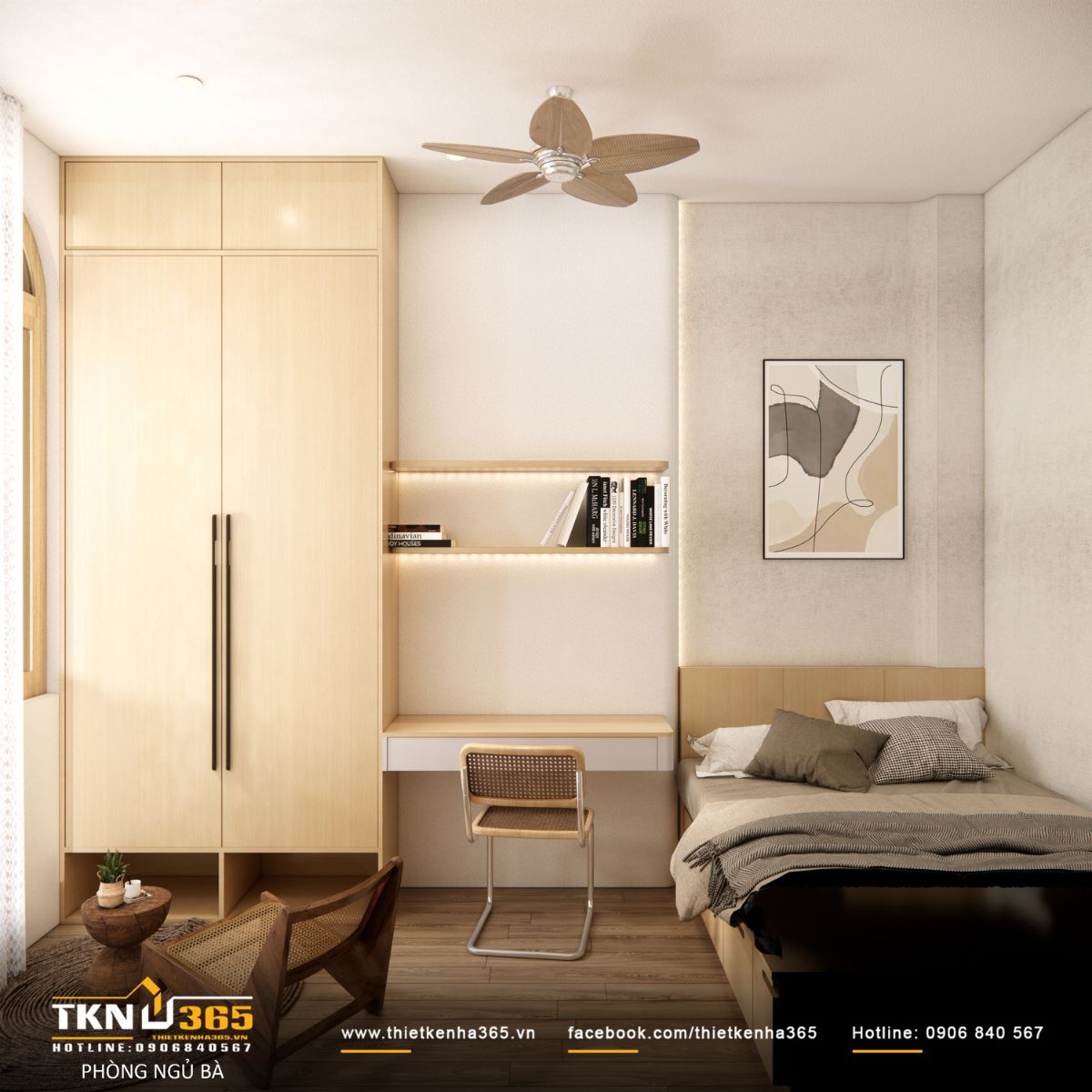 Nhà có ông bà cùng sinh sống nên lựa chọn mẫu nhà 1 trệt 1 lầu 4x15 có một phòng ngủ ở tầng trệt