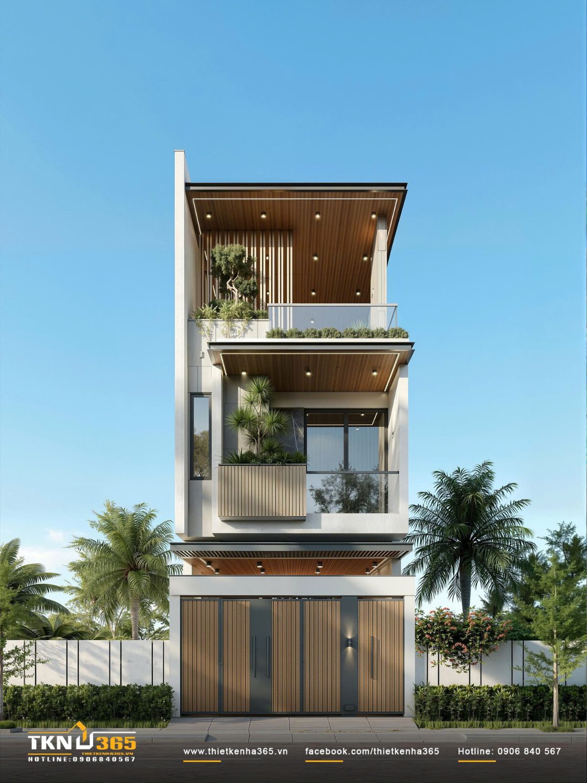 Thiết kế nhà 1 trệt 2 lầu 5x20m nên chừa khoảng thoáng thay vì xây kín toàn bộ lô đất
