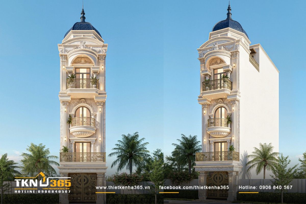 Một mẫu nhà 1 trệt 4 lầu được thiết kế bài bản có thể đáp ứng đồng thời nhu cầu ở, kinh doanh, làm việc và mở rộng công năng trong tương lai