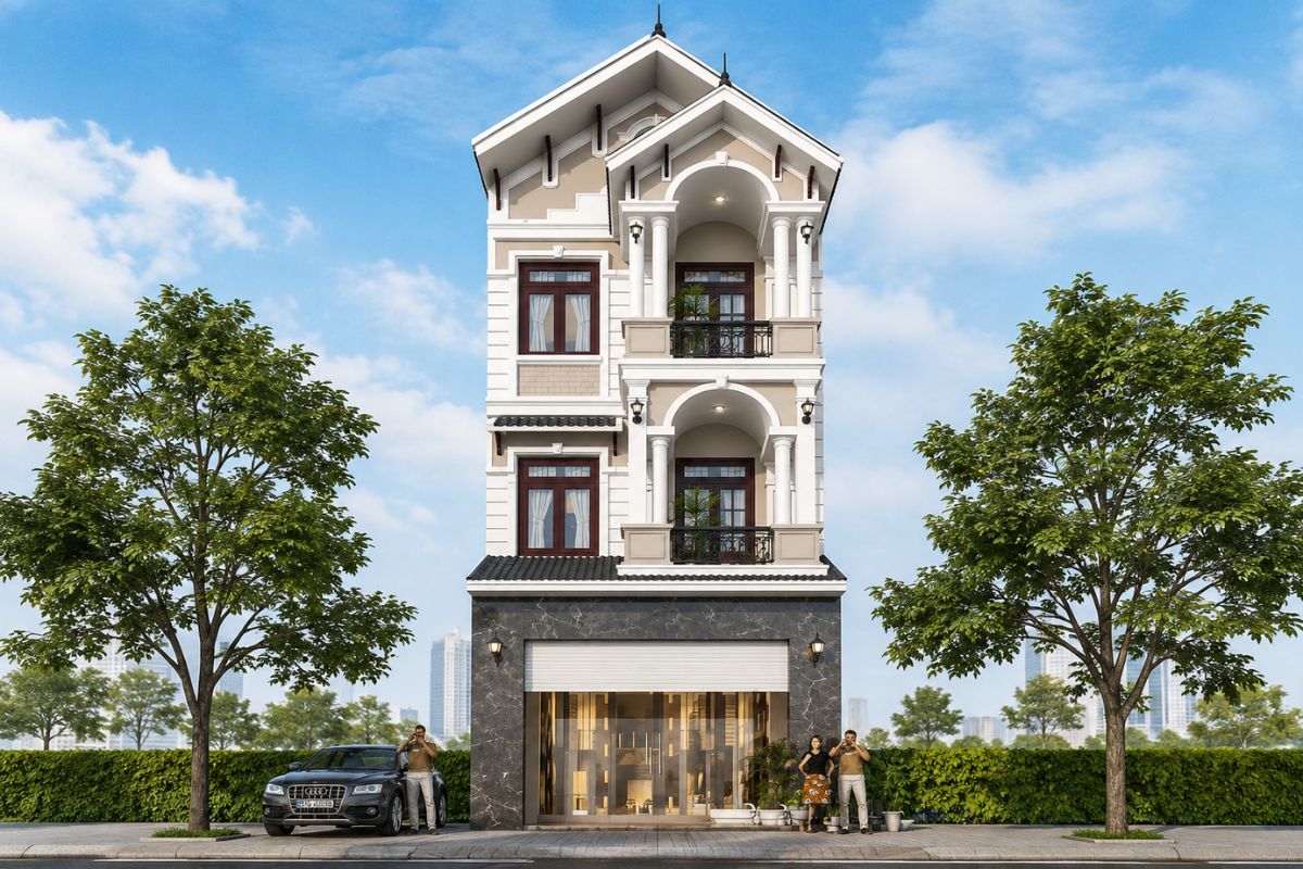 50+ Mẫu Thiết Kế Nhà 7x12 Đẹp, Hiện Đại Và Tối Ưu Công Năng 8 Thiết kế nhà 7x12 đẹp mái Thái mang đến dáng vẻ cao ráo, thanh thoát và nổi bật cho mặt tiền rộng 7m (Ảnh: Sưu tầm)