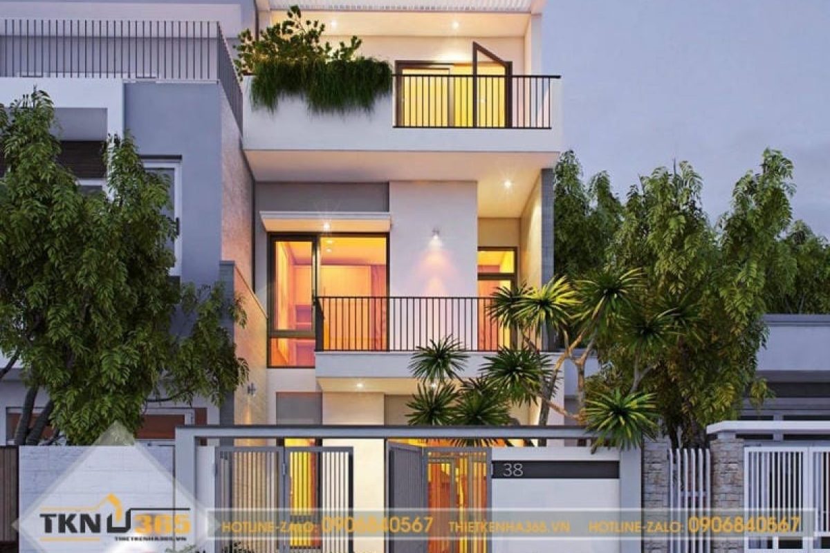 thiết kế nhà 3 tầng 5x10m