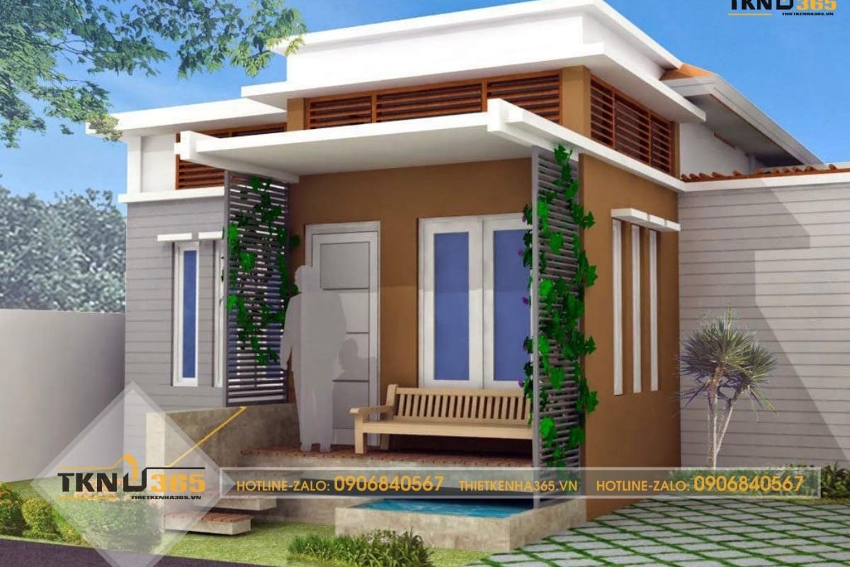 thiết kế nhà 40m2 1 tầng
