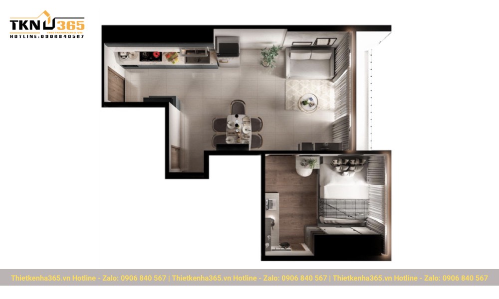 Thiết kế nội thất chung cư - C Thanh - bộ 3.6