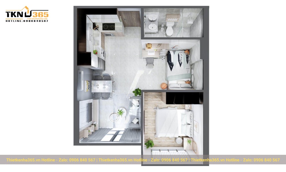Thiết kế nội thất chung cư - C Thanh - bộ 3.7
